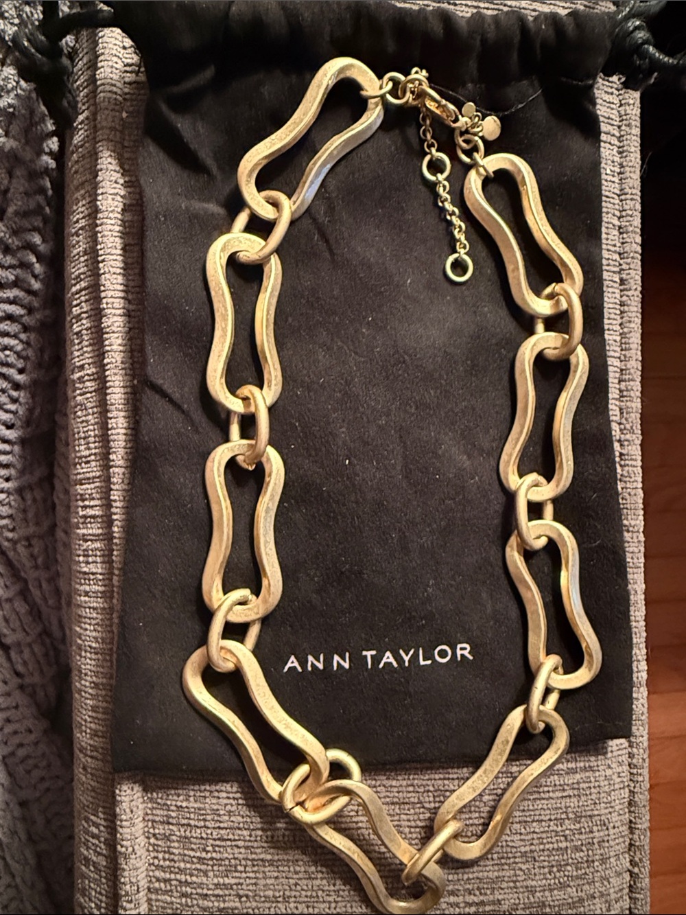 Ann Taylor Gold Sculptural Link Necklace